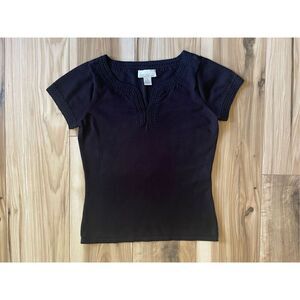 Laura Leigh  Vintage Crotchet Black  Women’s Top